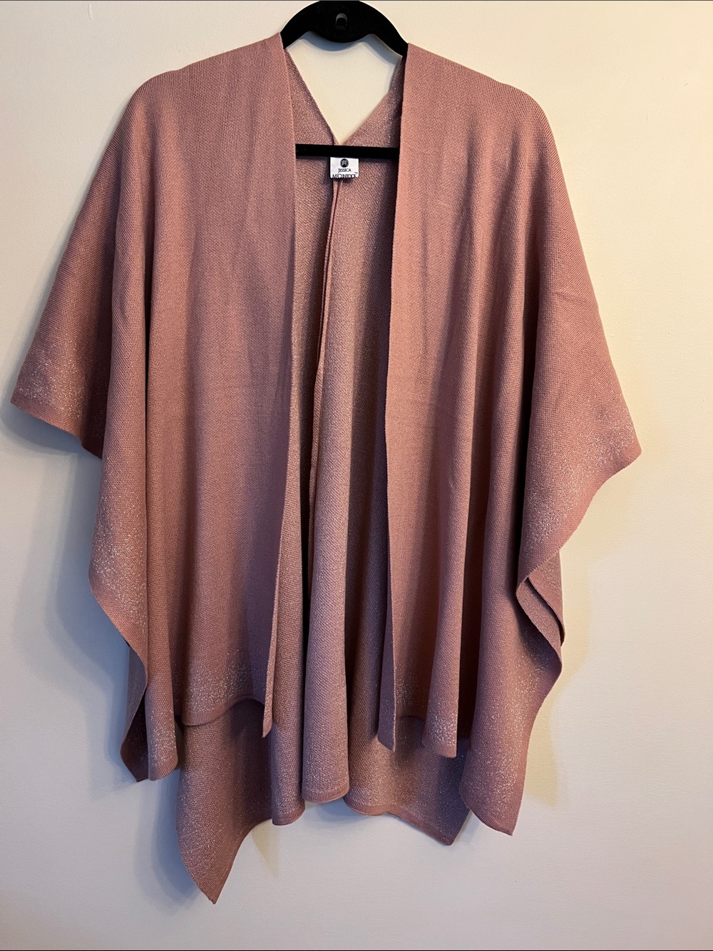 NEW Stunning Open-Front Dusty Rose Draped Women's Sweater Cardigan